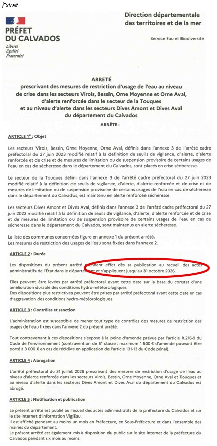 secheresse arreté
