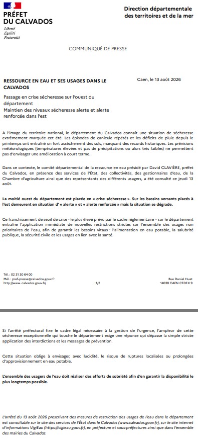 secheresse communique